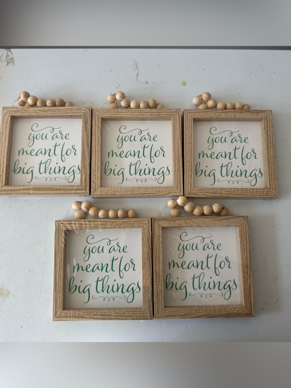 Bundle Rustic Wood Bead Frame Wall Sign - You Are Meant For Big Things